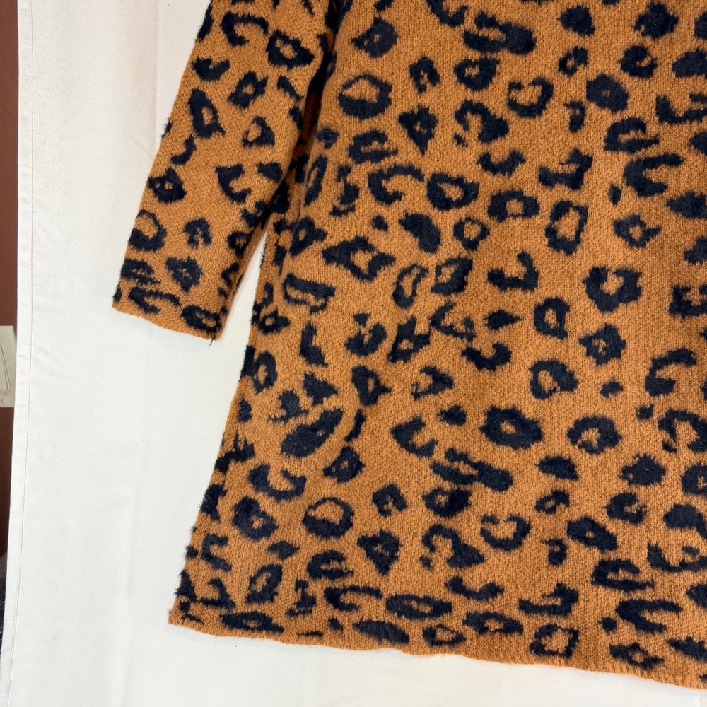 KNOX ROSE Women’s Size M Sweater Cardigan NWT Leopard Longline Open Front SOFT - Picture 13 of 14